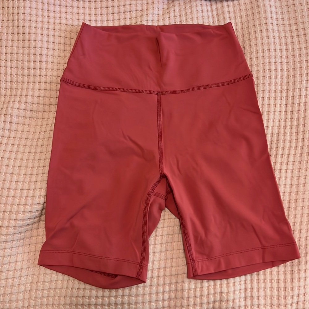 Dark salmon Outdoor voices biker shorts in size M